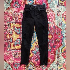 Agolde Black Cropped Skinny Jeans Size 24